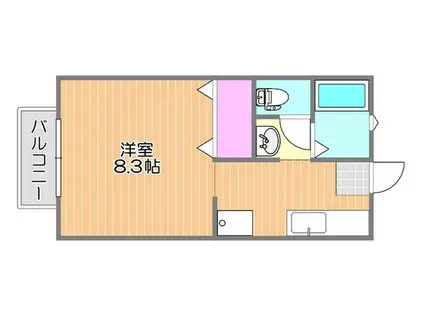 シャンテ高島(1K/1階)の間取り写真
