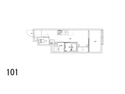ソルナクレイシア桜新町II(1DK/1階)の間取り写真