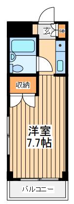 キャッスル聖蹟桜ヶ丘(ワンルーム/1階)の間取り写真
