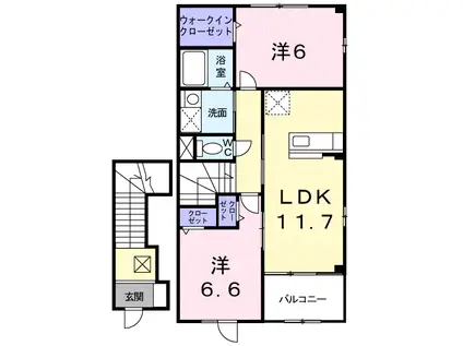 カーサ・プリムラ(2LDK/2階)の間取り写真