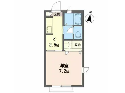 ドリーム・ライク(1K/2階)の間取り写真