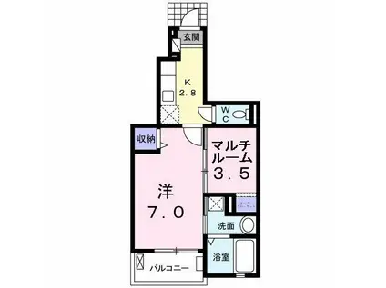 サーンク アルブル(1K/1階)の間取り写真