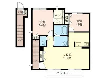 シャーメゾン本郷(2LDK/2階)の間取り写真