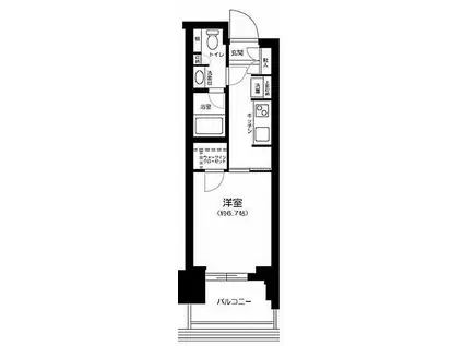 パークタワー勝どき ミッド棟(1K/9階)の間取り写真