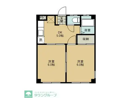 JUN花小金井(2K/3階)の間取り写真