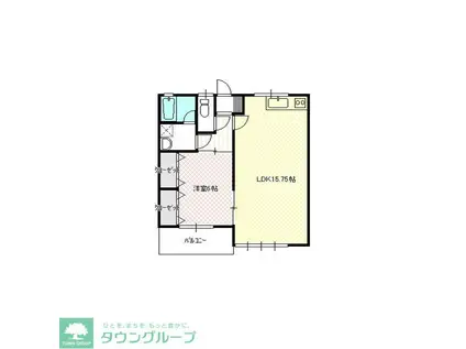 グリーンハイツ大沢II(1LDK/2階)の間取り写真