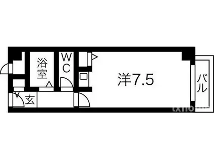 サンフォレスト新中条(1K/3階)の間取り写真