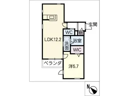 CIEL AZUR(1LDK/1階)の間取り写真