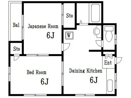 Uハイツ(2DK/2階)の間取り写真