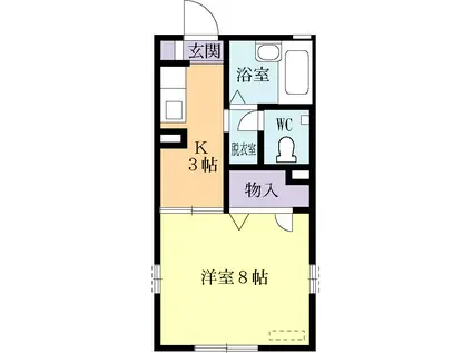 イースト HILL弐番館(1K/2階)の間取り写真