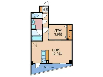 EXIATERRACE UMEDA(1LDK/6階)の間取り写真