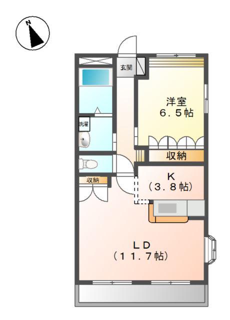 ステラマリス(1LDK/2階)の間取り写真