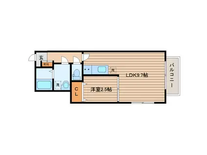 ベアドゥメゾンA(1LDK/1階)の間取り写真