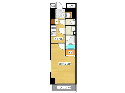 グラントゥルース赤羽プレミオ(1K/4階)の間取り写真