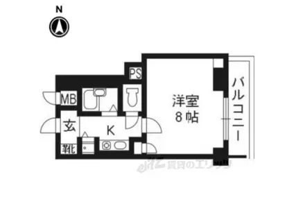 リーガル京都西陣(1K/8階)の間取り写真