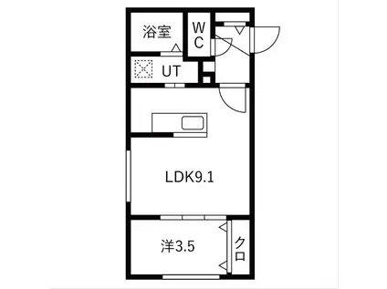 セナ麻生(1LDK/2階)の間取り写真