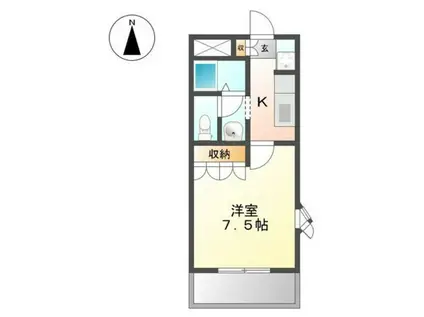 アクアビュー(1K/1階)の間取り写真