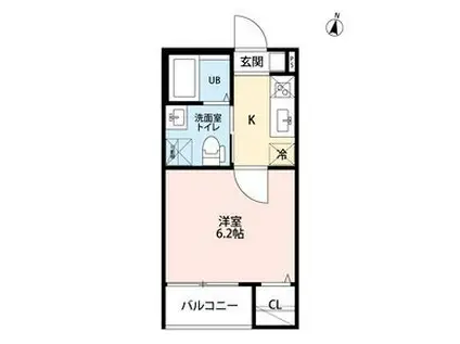 BLU MARINO(1K/3階)の間取り写真