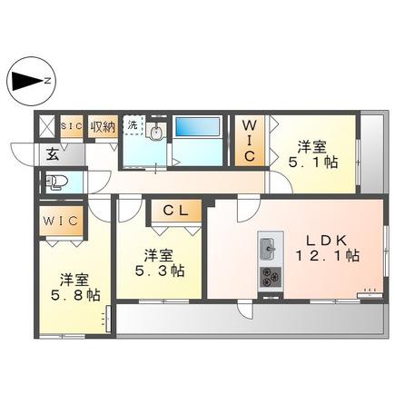 ベラパーシェ(3LDK/2階)の間取り写真