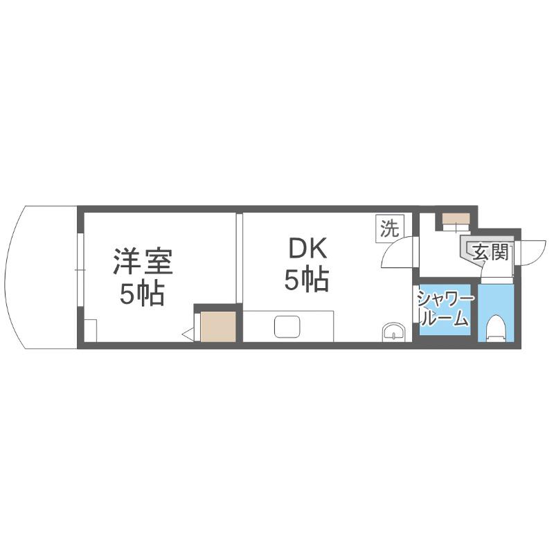 菊水コート(1DK/11階)の間取り写真