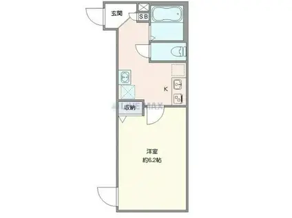 エクセラン松戸II(1K/2階)の間取り写真