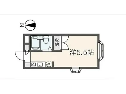 アーバンハイム(ワンルーム/2階)の間取り写真