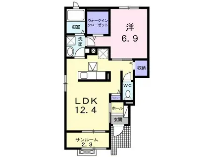 ヴィラ サン ジョヴァンニC(1LDK/1階)の間取り写真