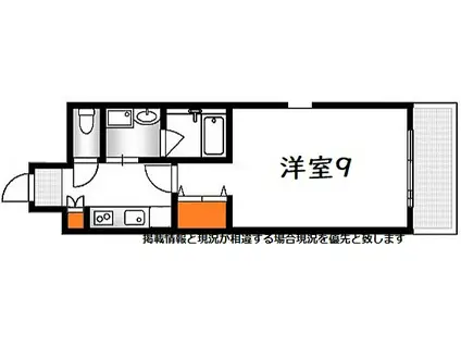 カルポカステーロ新白島(1K/6階)の間取り写真