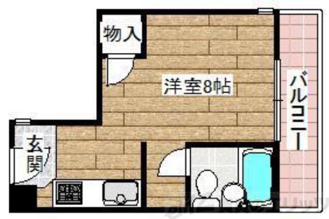 レジデンス茨木(ワンルーム/3階)の間取り写真