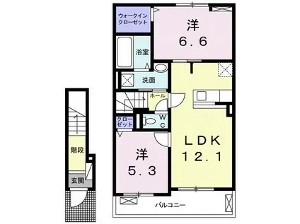 アンジュの家I(2LDK/2階)の間取り写真
