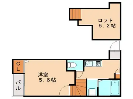 パークヒル桜台駅(1K/2階)の間取り写真