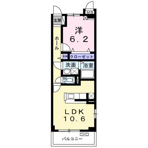 サニープレイス庄内(1LDK/2階)の間取り写真