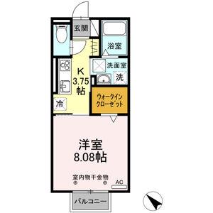 D-ROOM土岐(1K/2階)の間取り写真