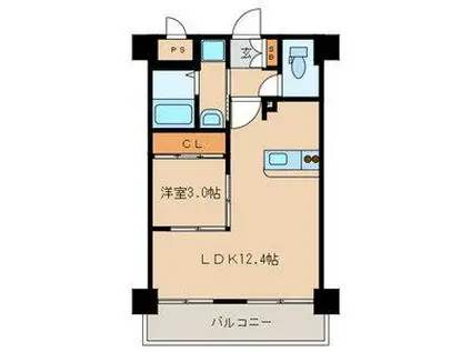 門司ポロニア弐番館(1LDK/5階)の間取り写真