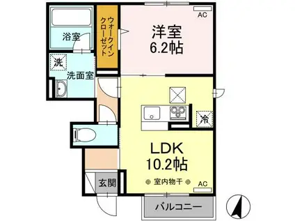 クレールガーデン(1LDK/1階)の間取り写真