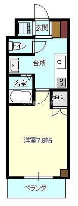 F&Fアビタシオン(1K/1階)の間取り写真