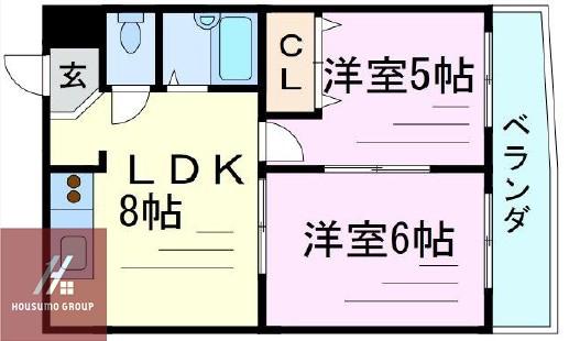 サンサーラ新大阪(2LDK/2階)の間取り写真