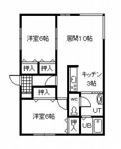 チェリー4・12(2LDK/1階)の間取り写真