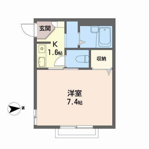 ラティール八幡(1K/2階)の間取り写真