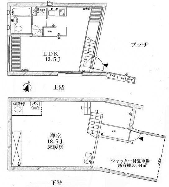 アピカ代々木上原(1LDK/B1階)の間取り写真