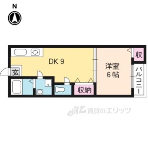 ハイツサンモア(1LDK/3階)の間取り写真
