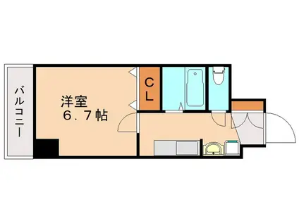 ケイズプレイス旦過(1K/3階)の間取り写真