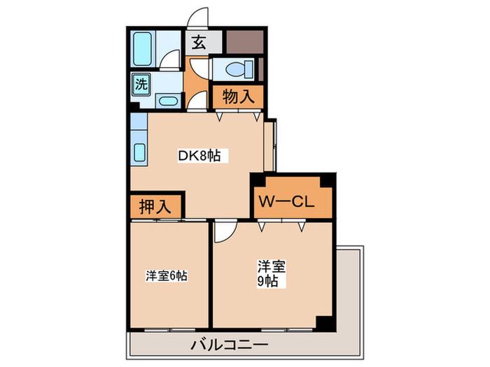 SIハイツ大阪II(2DK/1階)の間取り写真