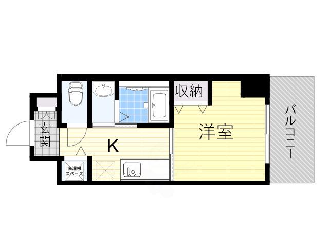 アーバンパーク住之江公園2(1K/6階)の間取り写真