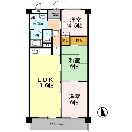 アン・ジュール(3LDK/2階)の間取り写真
