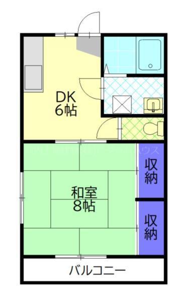 コーポフクダ(1DK/2階)の間取り写真