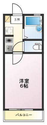 イザットパレス淵野辺(1K/1階)の間取り写真