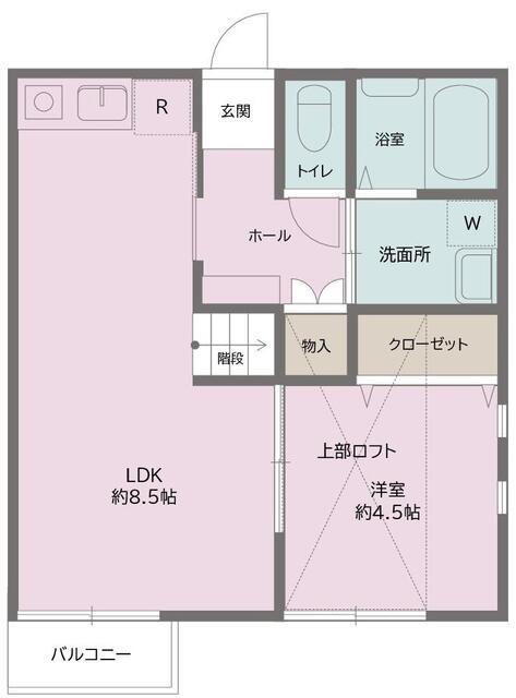 カーサLG(1LDK/2階)の間取り写真