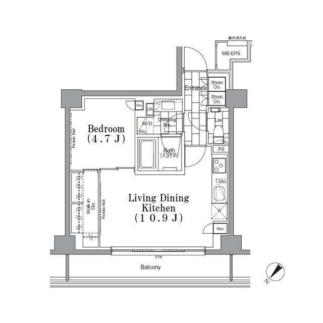 ONE ROOF FLAT TSUKISHIMA(1LDK/8階)の間取り写真