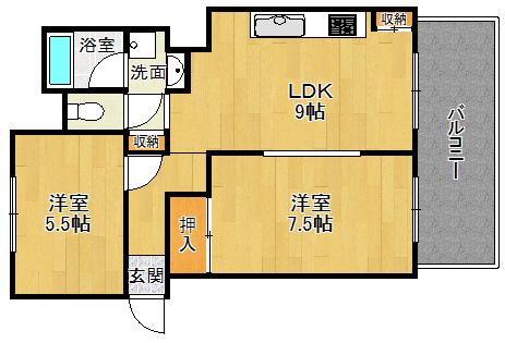 桜台ハイツ(2DK/4階)の間取り写真